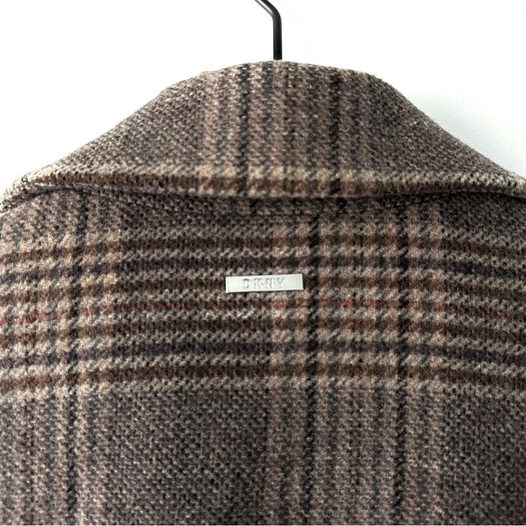 DKNY Walker Single-Breasted Plaid Wool-Blend Coat Brown Size 3X - Picture 13 of 14